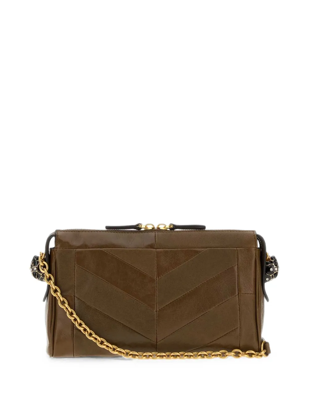 Valentino Garavani Panthea kleine schoudertas van nappaleer met chevron patroon Bruin