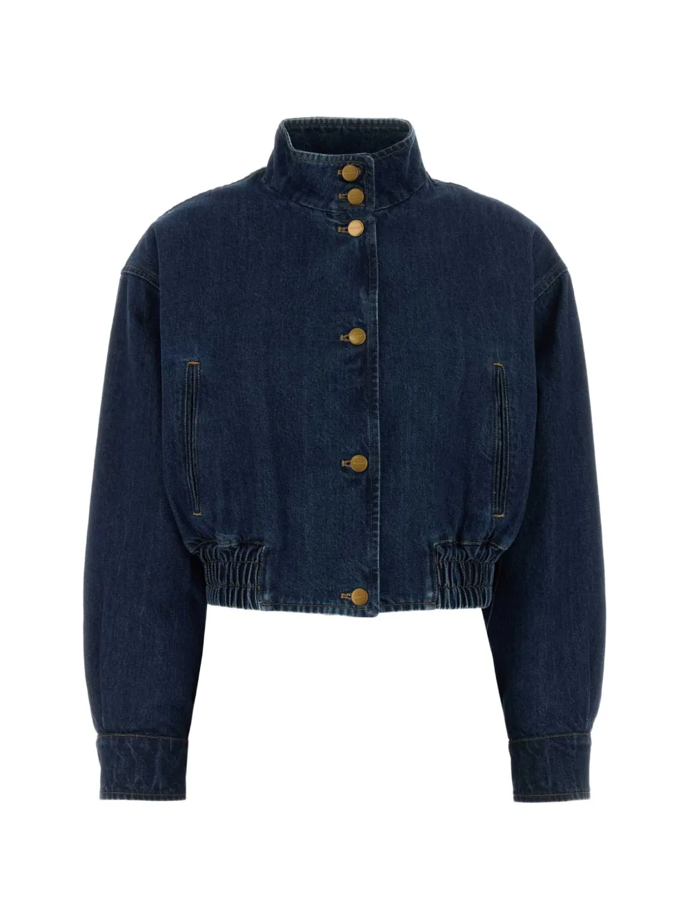 Jil Sander elasticated-waist denim jacket Blauw