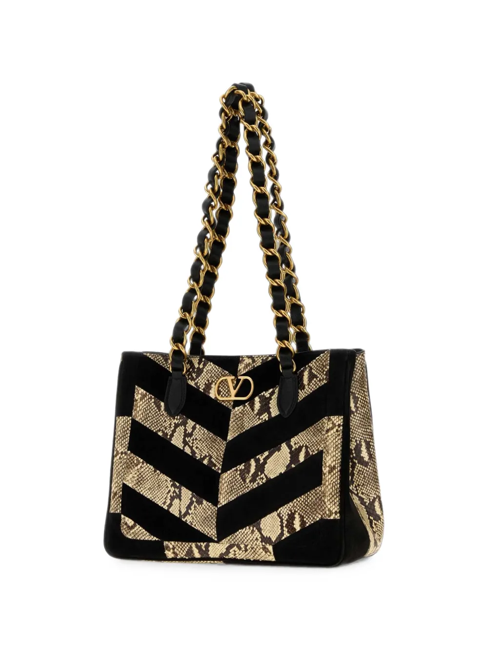 Valentino Garavani Warden shopper met chevron patroon Zwart