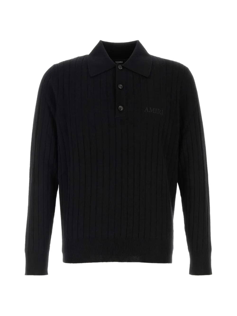 AMIRI ribbed-knit polo shirt - Nero
