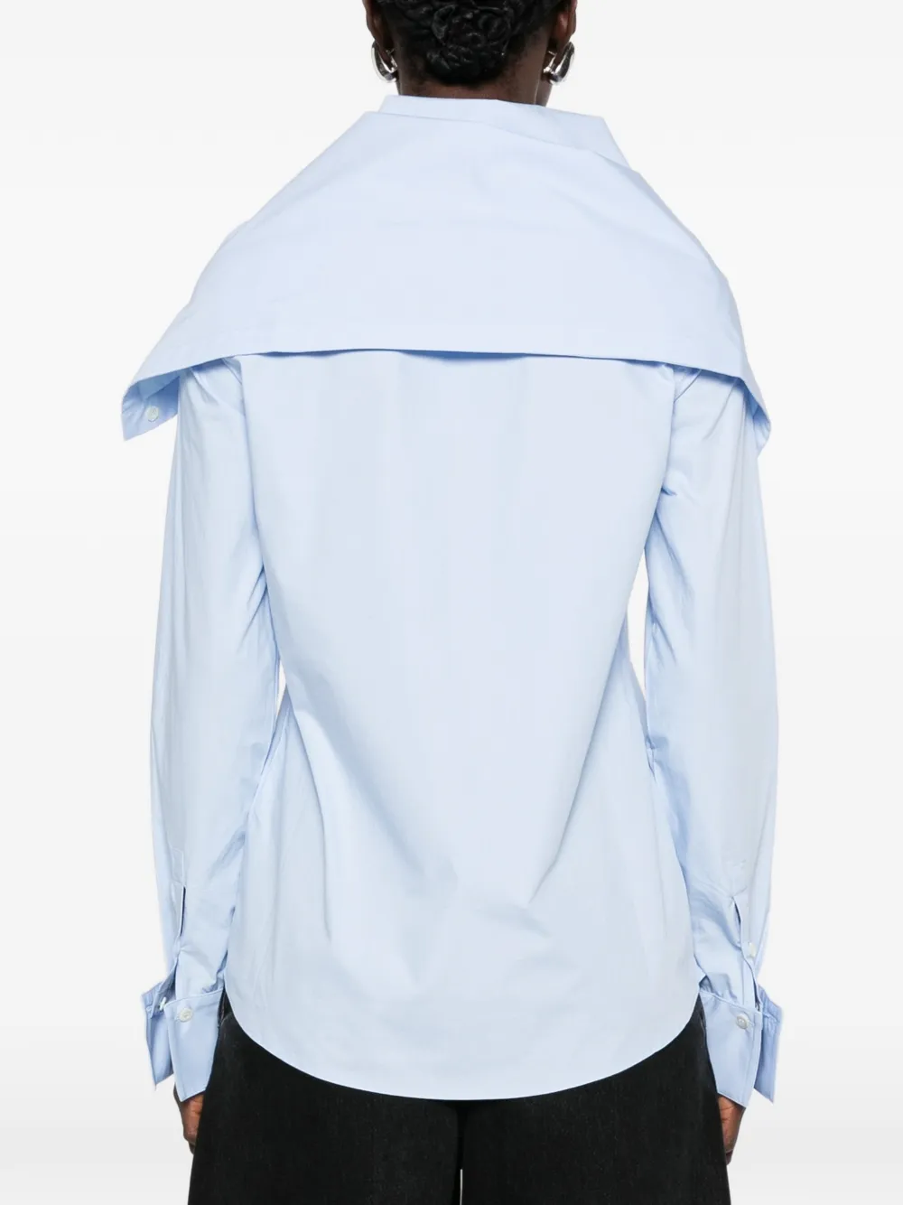 7 For All Mankind Off-shoulder popeline blouse Blauw