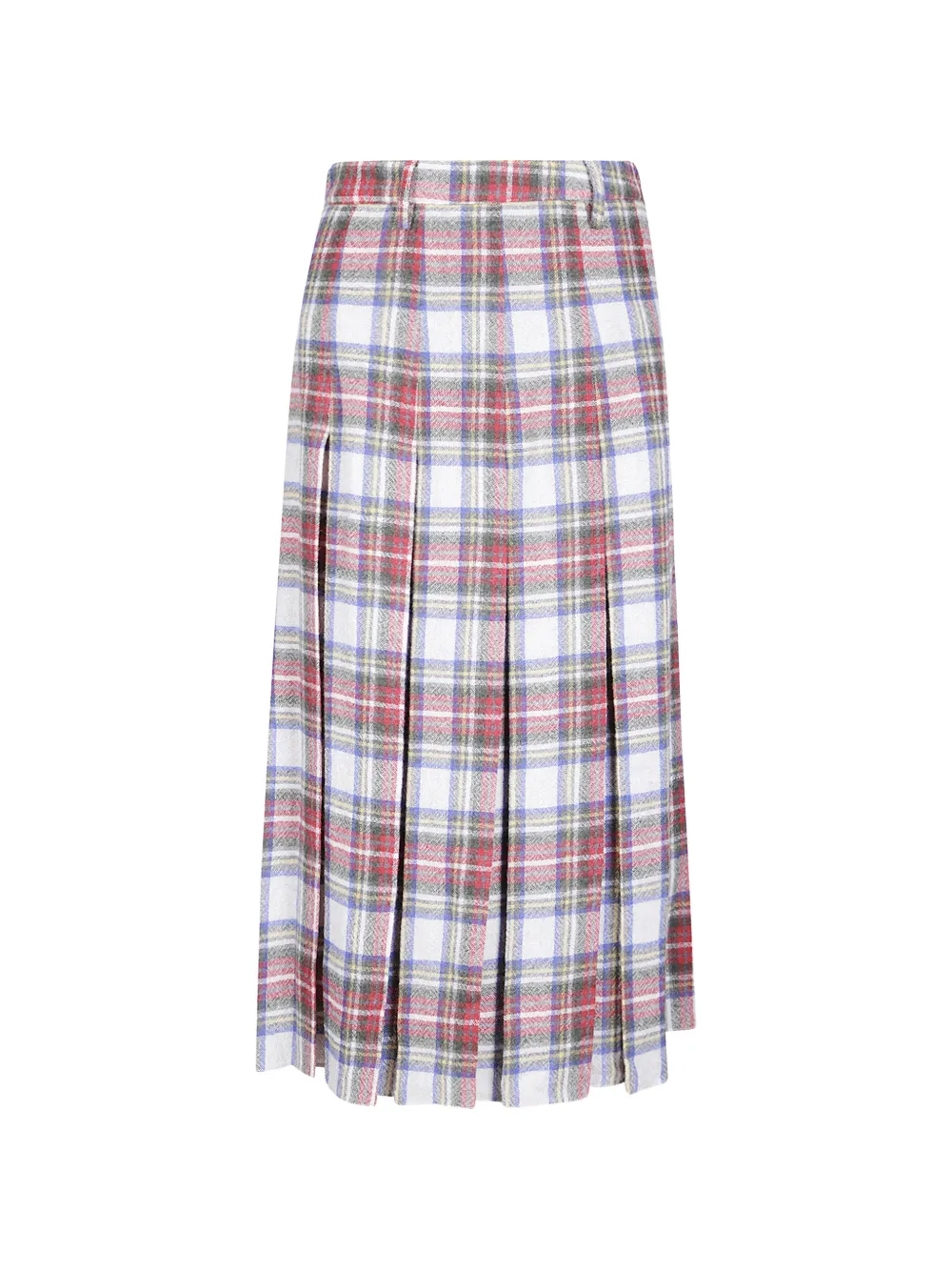 MM6 Maison Margiela check-pattern pleated midi skirt Wit