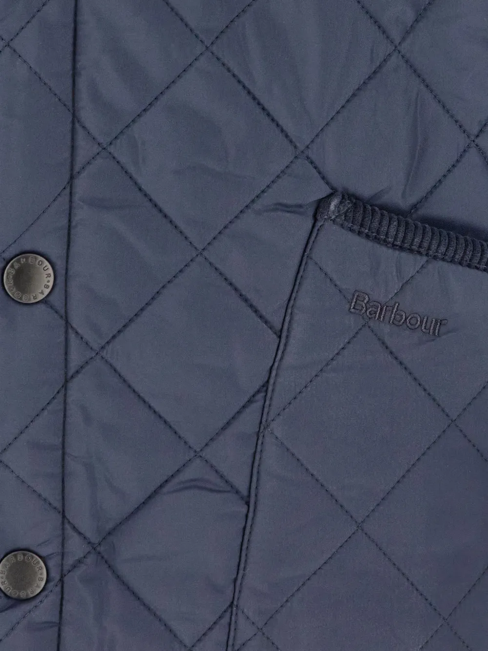 Barbour Gewatteerd jack met ribfluwelen kraag Blauw