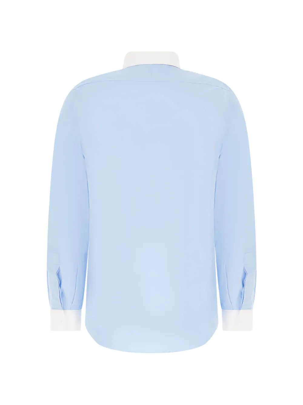 TOM FORD contrast-collar concealed-front shirt Blauw