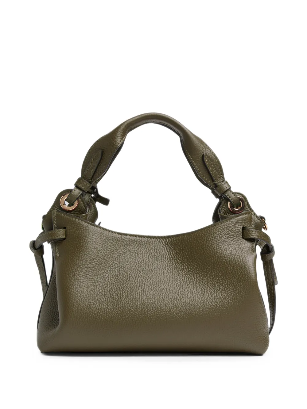 Lancel Swann mini-shopper van bewerkt leer Groen