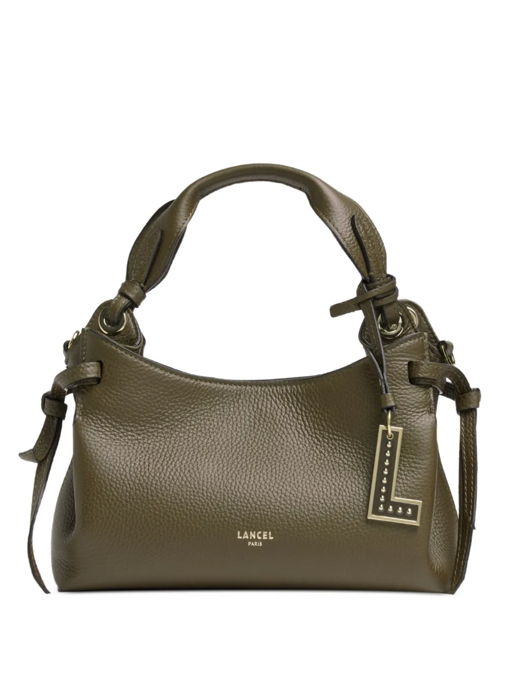 Lancel mini Swann grained leather tote bag - Verde