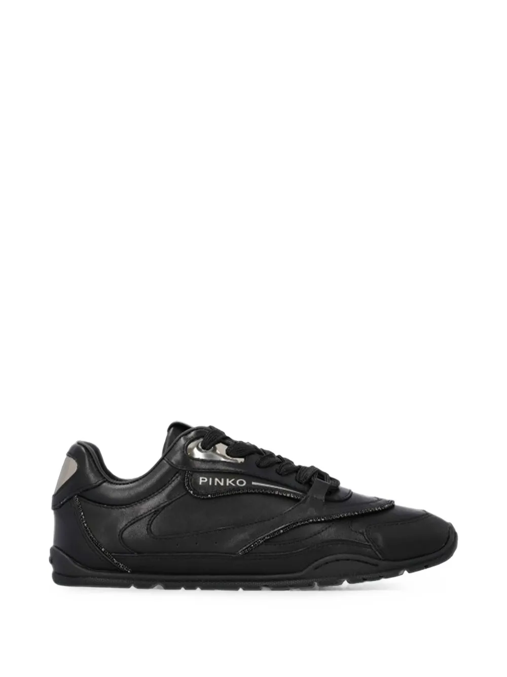 PINKO logo-print panelled sneakers - Nero