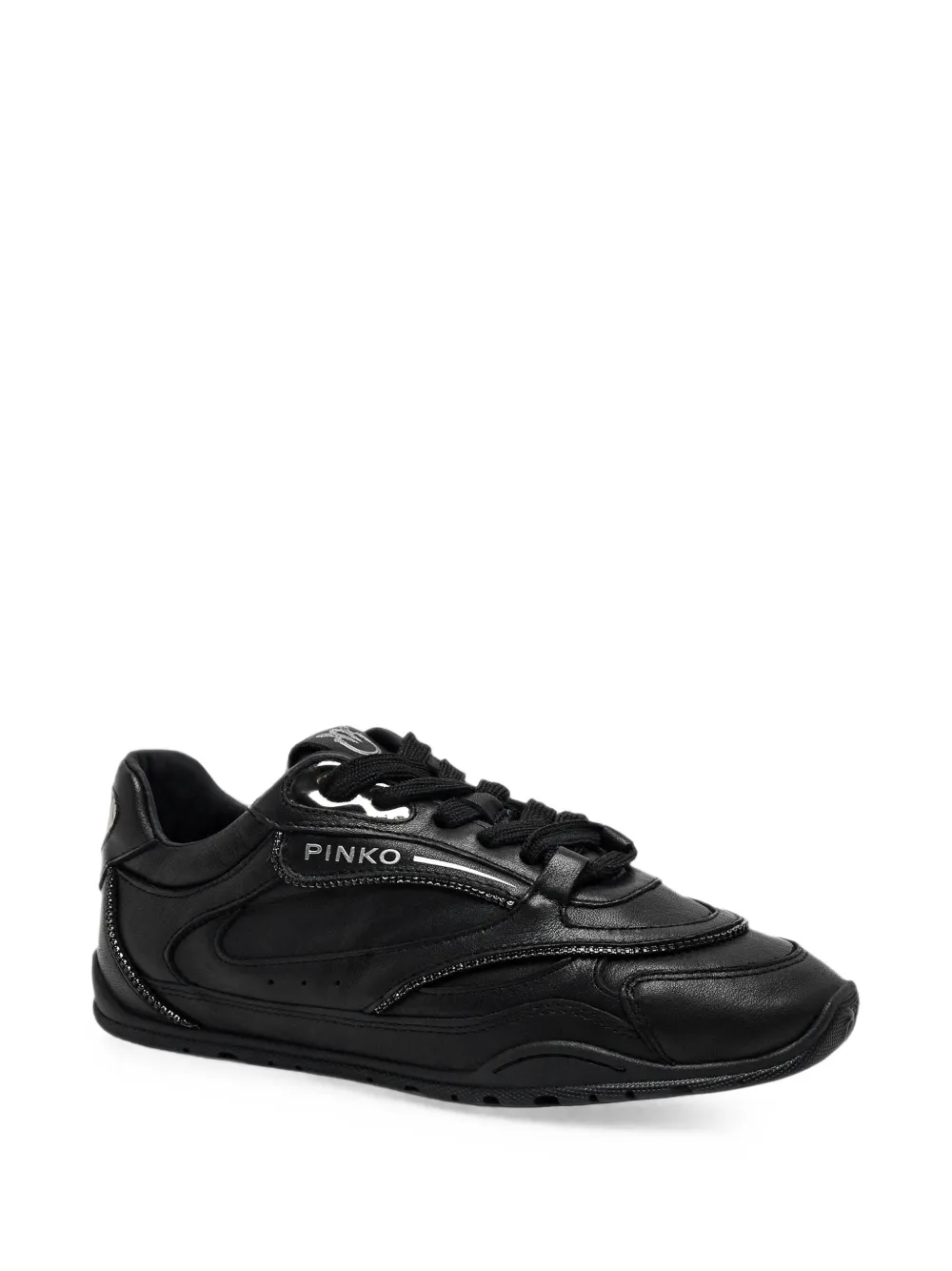 PINKO logo-print panelled sneakers Zwart