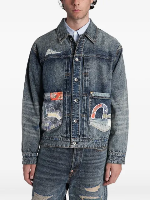 EVISU patchwork Seagull denim jacket