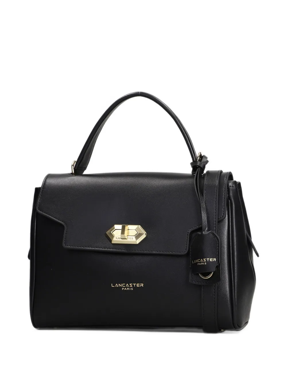 Lancaster Donna Grace twist-lock leather tote bag Zwart