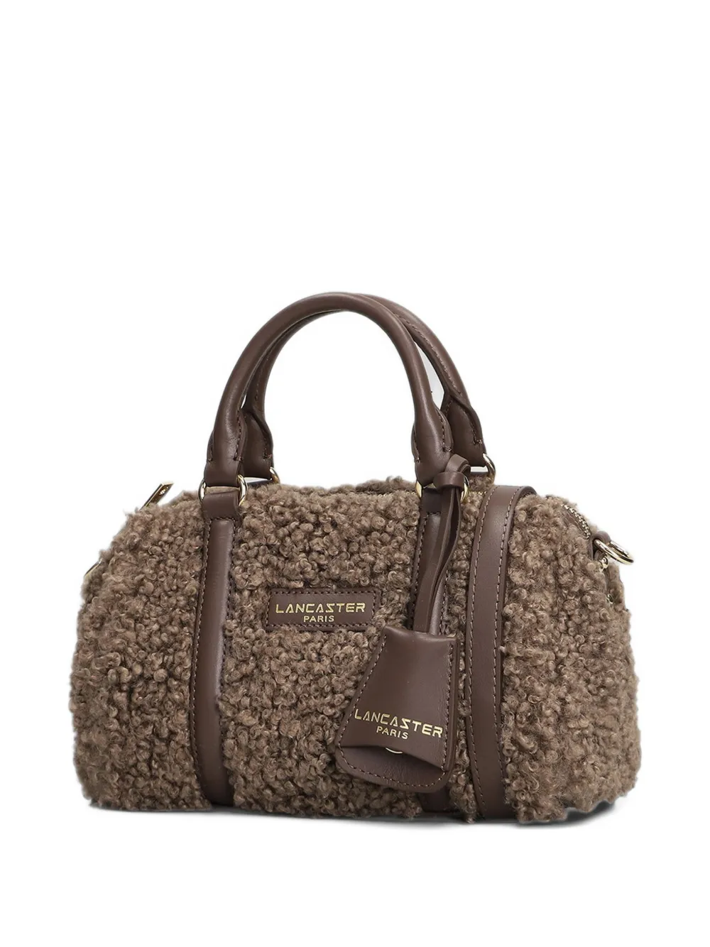 Lancaster Moumoute shearling-effect tote bag Bruin