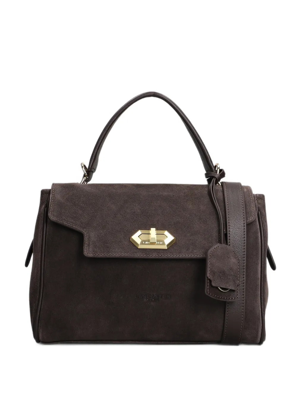 Lancaster Grace suede twist-lock tote bag Bruin