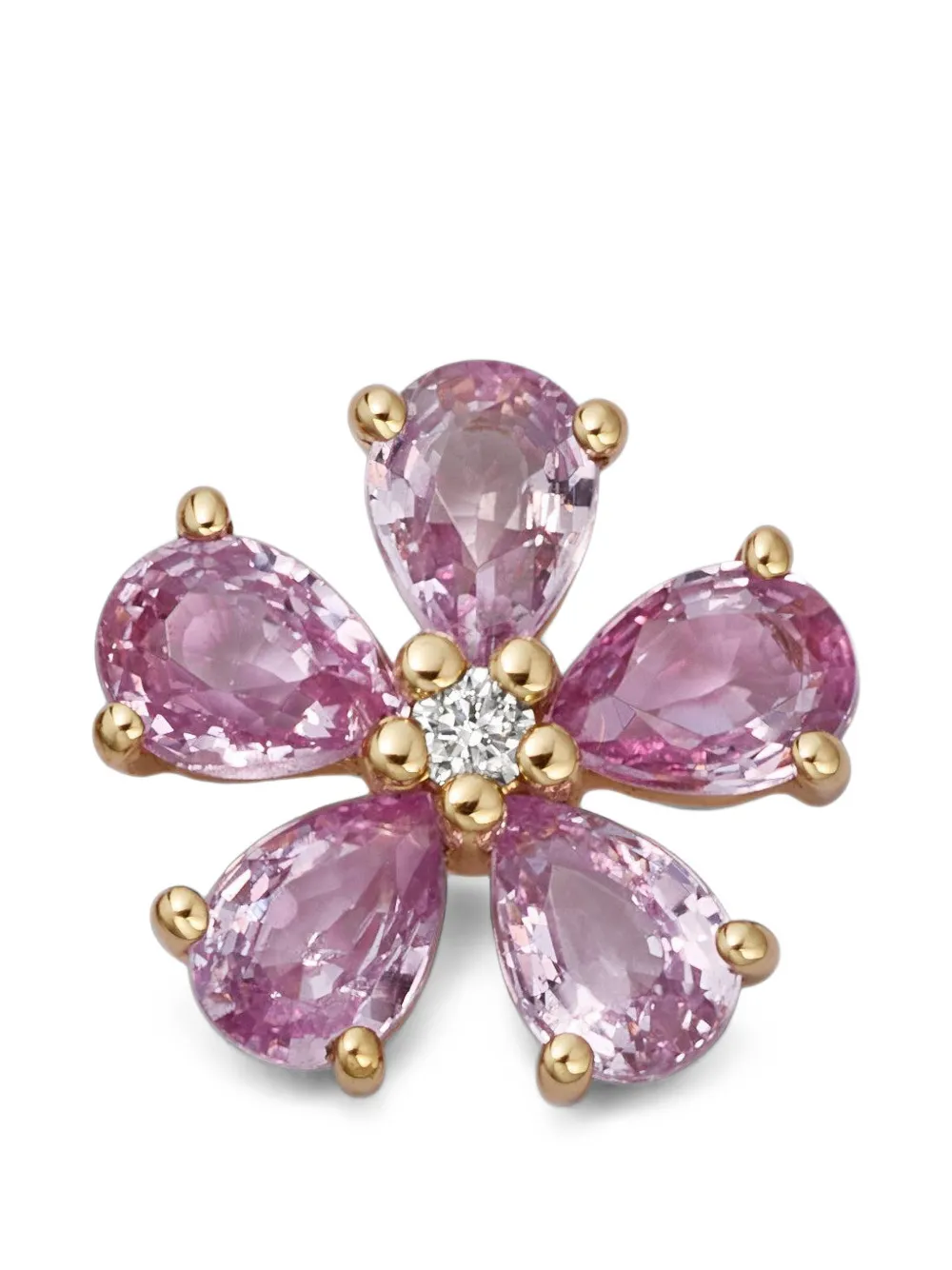 Loquet pink sapphire and diamond blossom charm - Oro