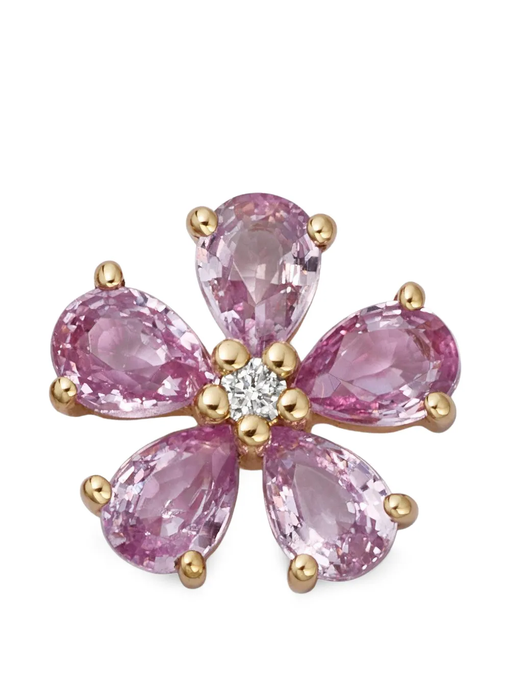 Loquet pink sapphire and diamond blossom charm - Oro