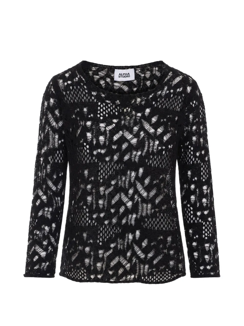 Alpha Studio Open-knit Sweater In Multi