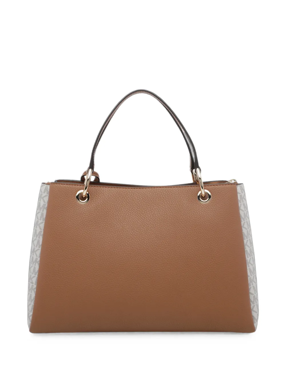 Michael Kors Leren schoudertas met korrelstructuur en logo-print Bruin