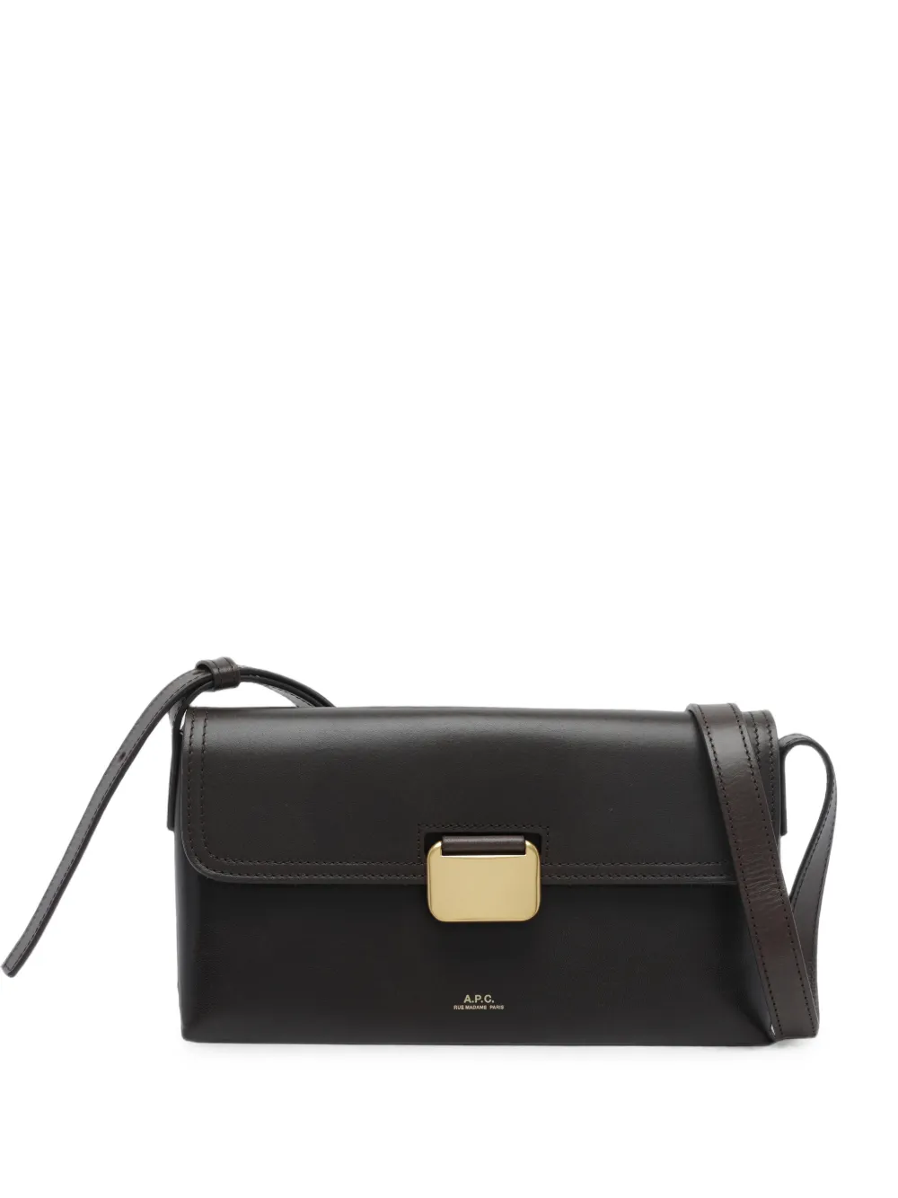 A.P.C. small Simone leather shoulder bag - Marrone