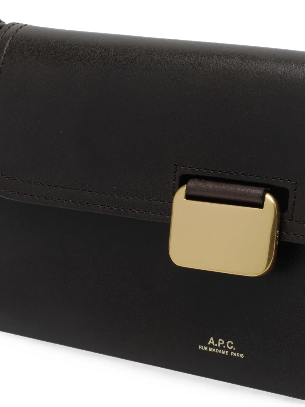 A.P.C. Kleine Simone leren schoudertas Bruin