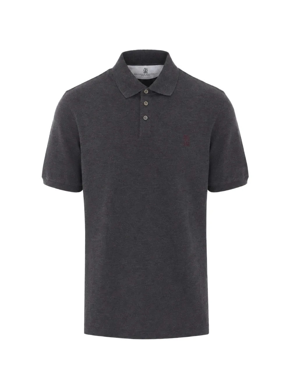 Brunello Cucinelli logo-embroidered short-sleeve polo shirt - Grigio