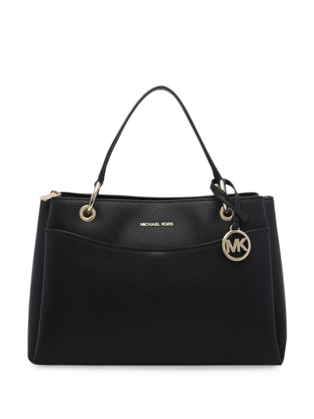 Michael Michael Kors logo-plaque pebbled shoulder bag - Nero