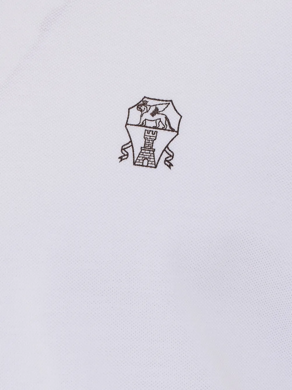 Brunello Cucinelli Katoen-piqué poloshirt met logo Wit