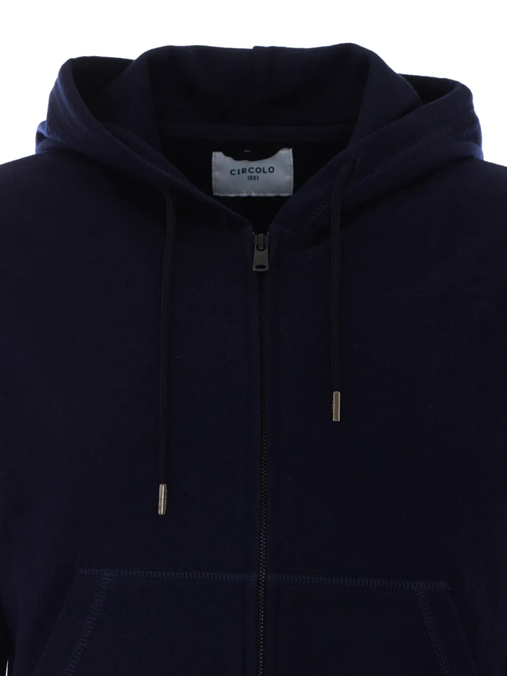 Circolo 1901 Wollen hoodie met rits Blauw