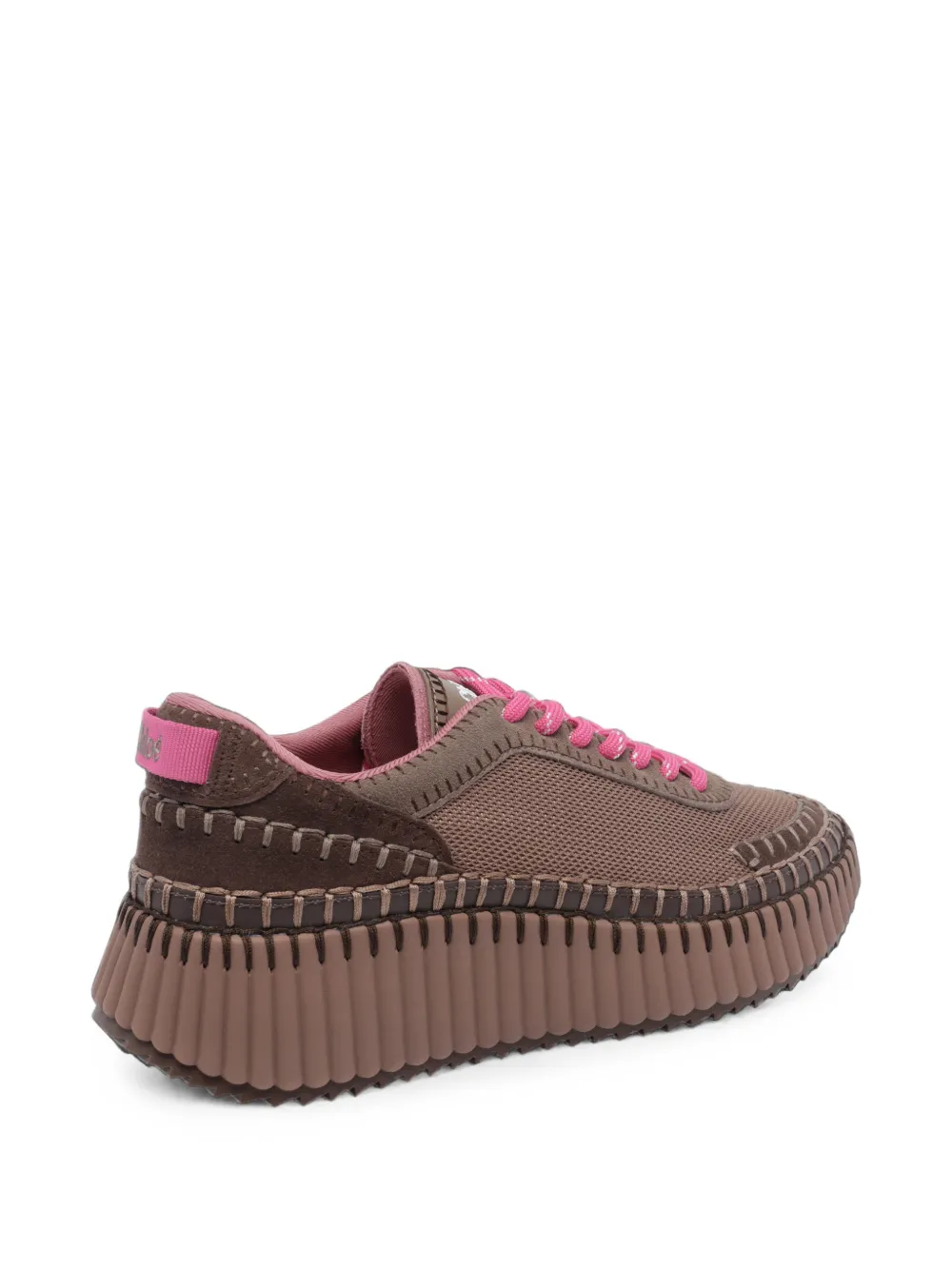 Chloé blanket-stitched platform sneakers Bruin