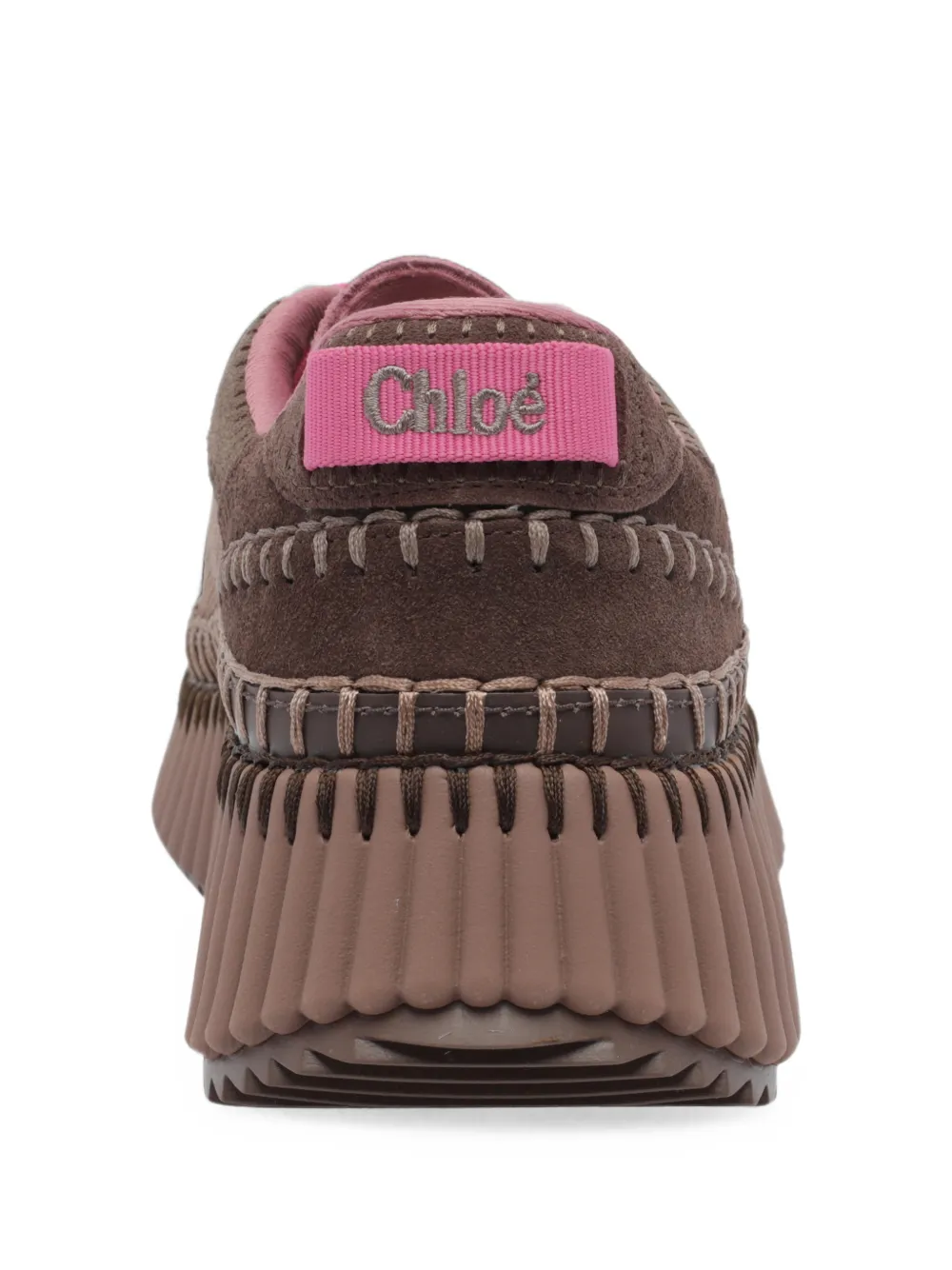 Chloé blanket-stitched platform sneakers Bruin