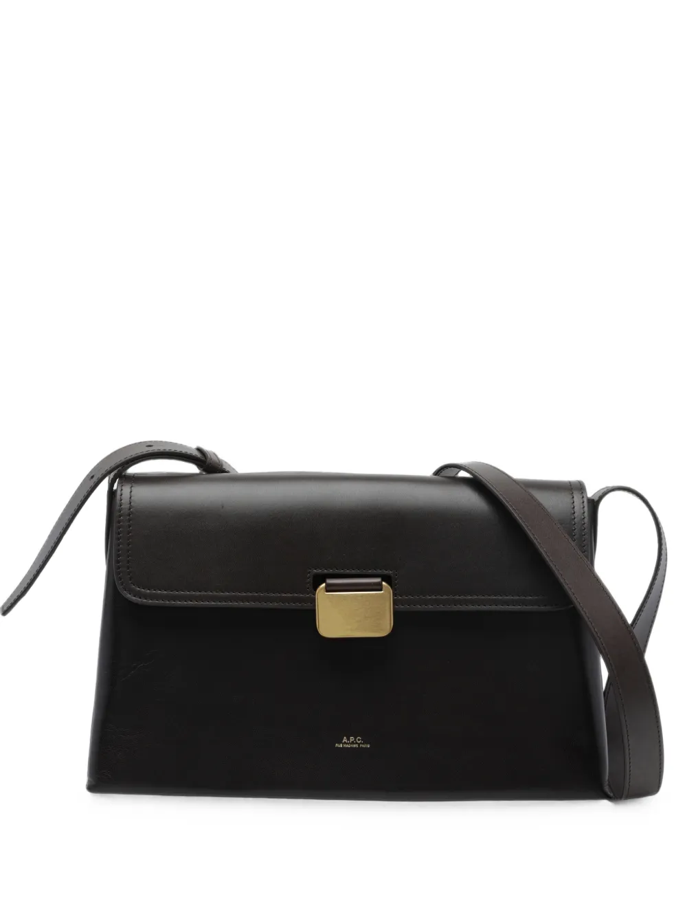 A.P.C. Simone logo-print leather shoulder bag - Marrone