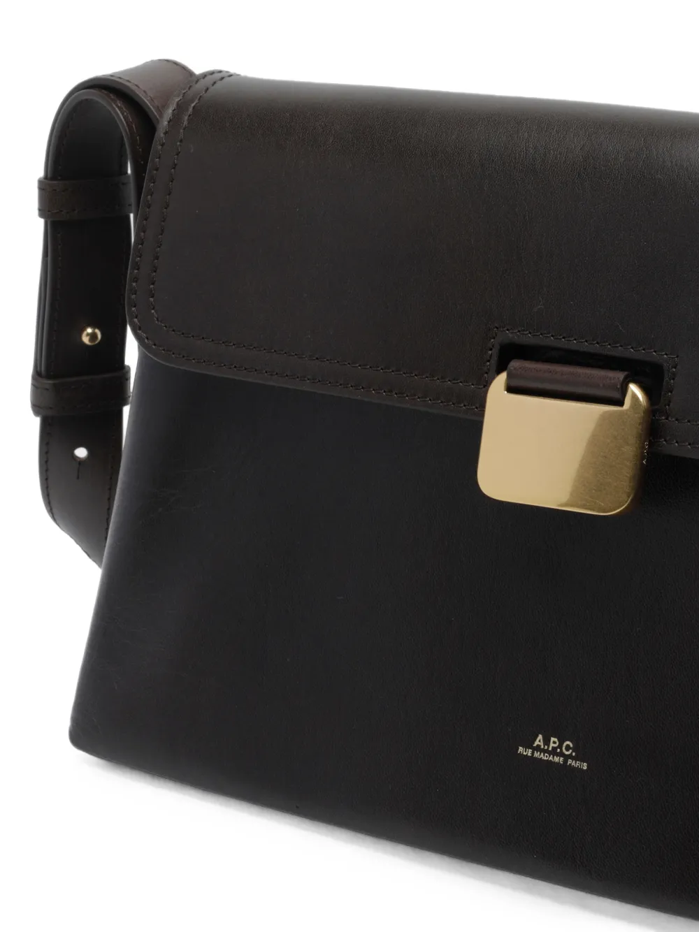 A.P.C. Simone leren schoudertas Bruin