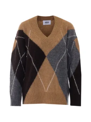 Mame Kurogouchi open-knit high-neck Sweatshirt | Brown | FARFETCH