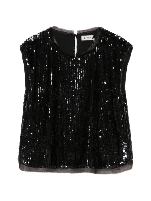 SIMKHAI  sequin-embellished sleeveless top
