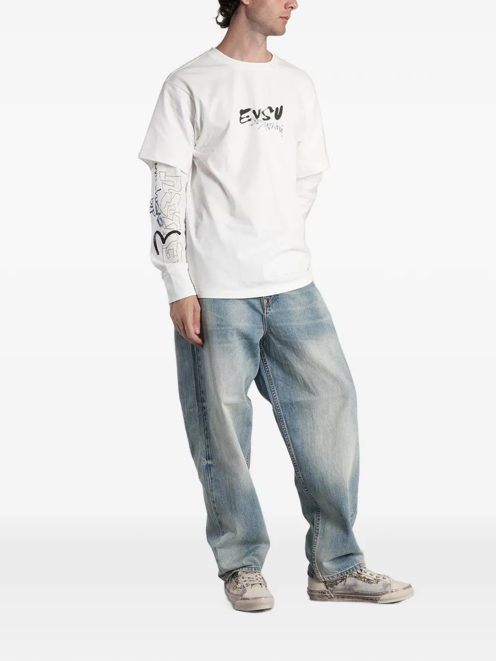 EVISU Seagull-print jeans Blauw