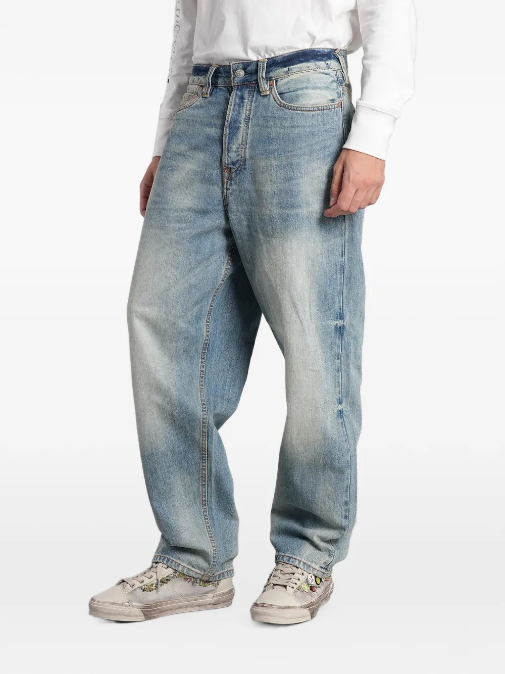 EVISU Seagull-print jeans Blauw
