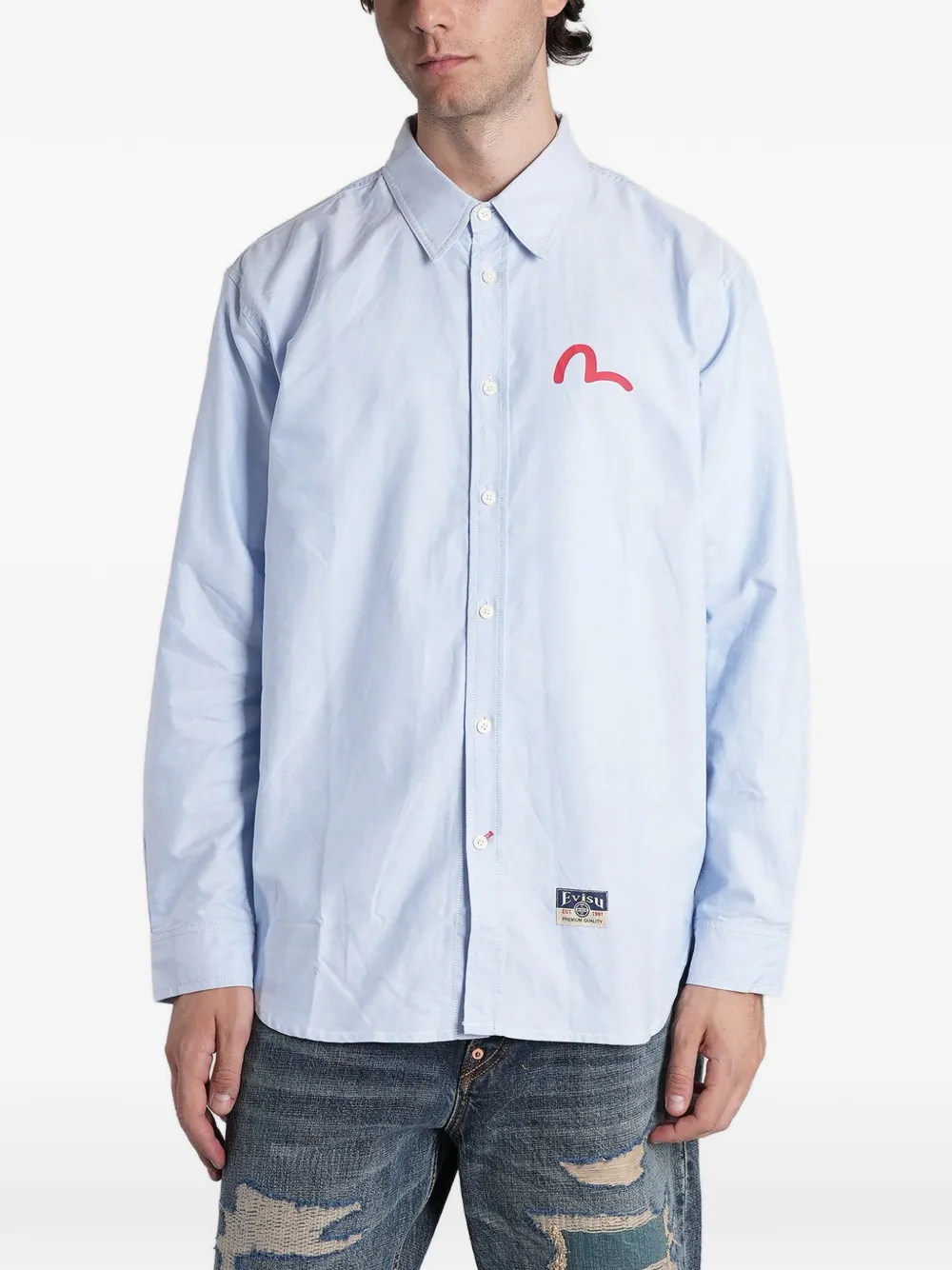 EVISU logo-print long-sleeve shirt