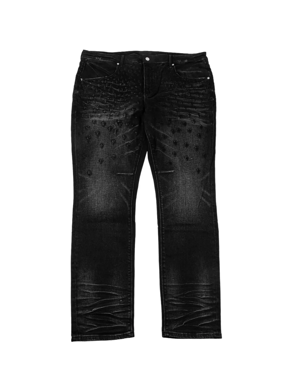 RTA Bryant embroidered skinny jeans - Nero