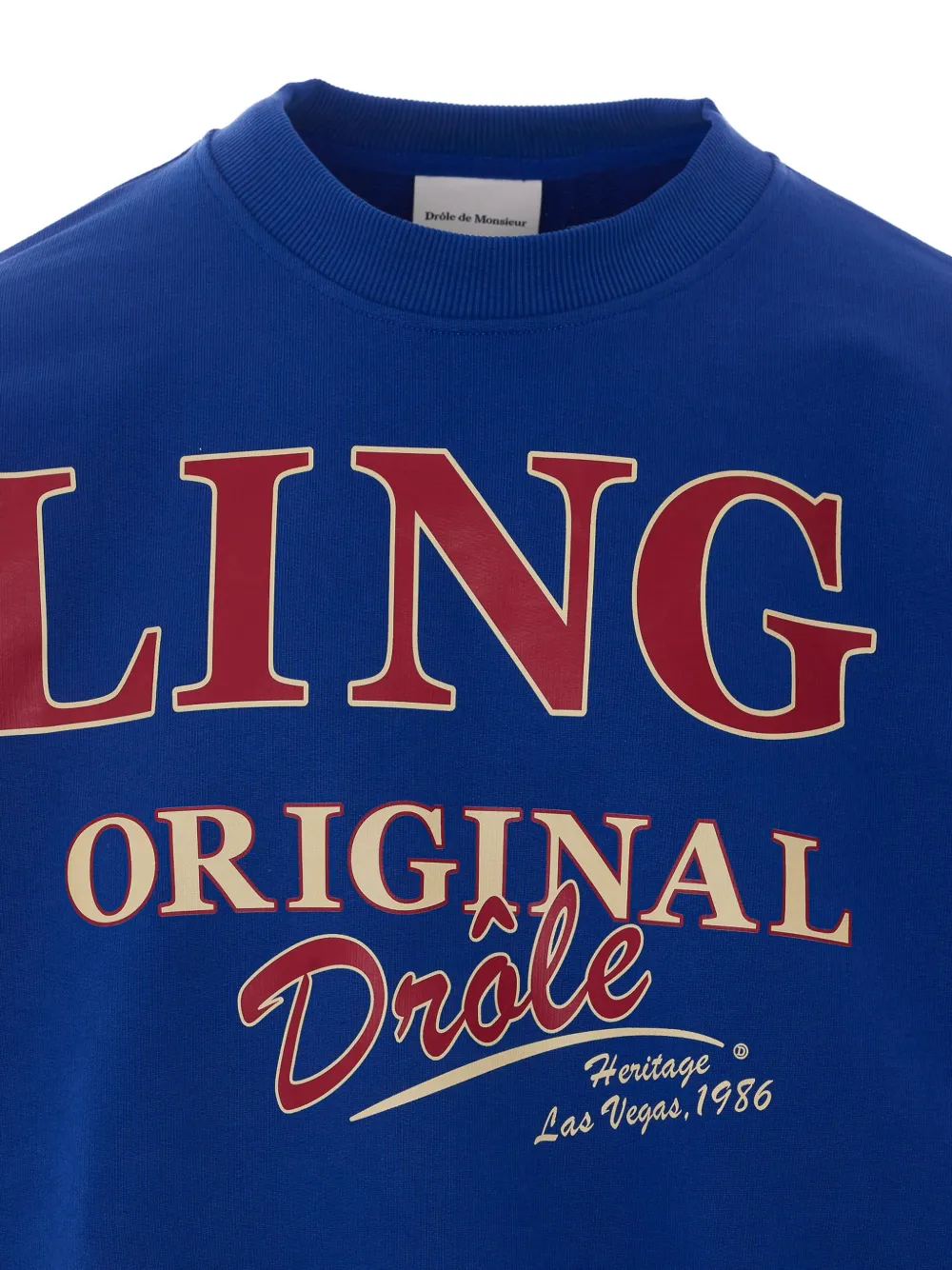 Drôle De Monsieur Sweater met logoprint Blauw