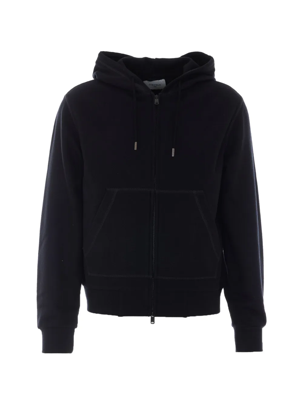 Circolo 1901 Zip-up Wool Hoodie In Black