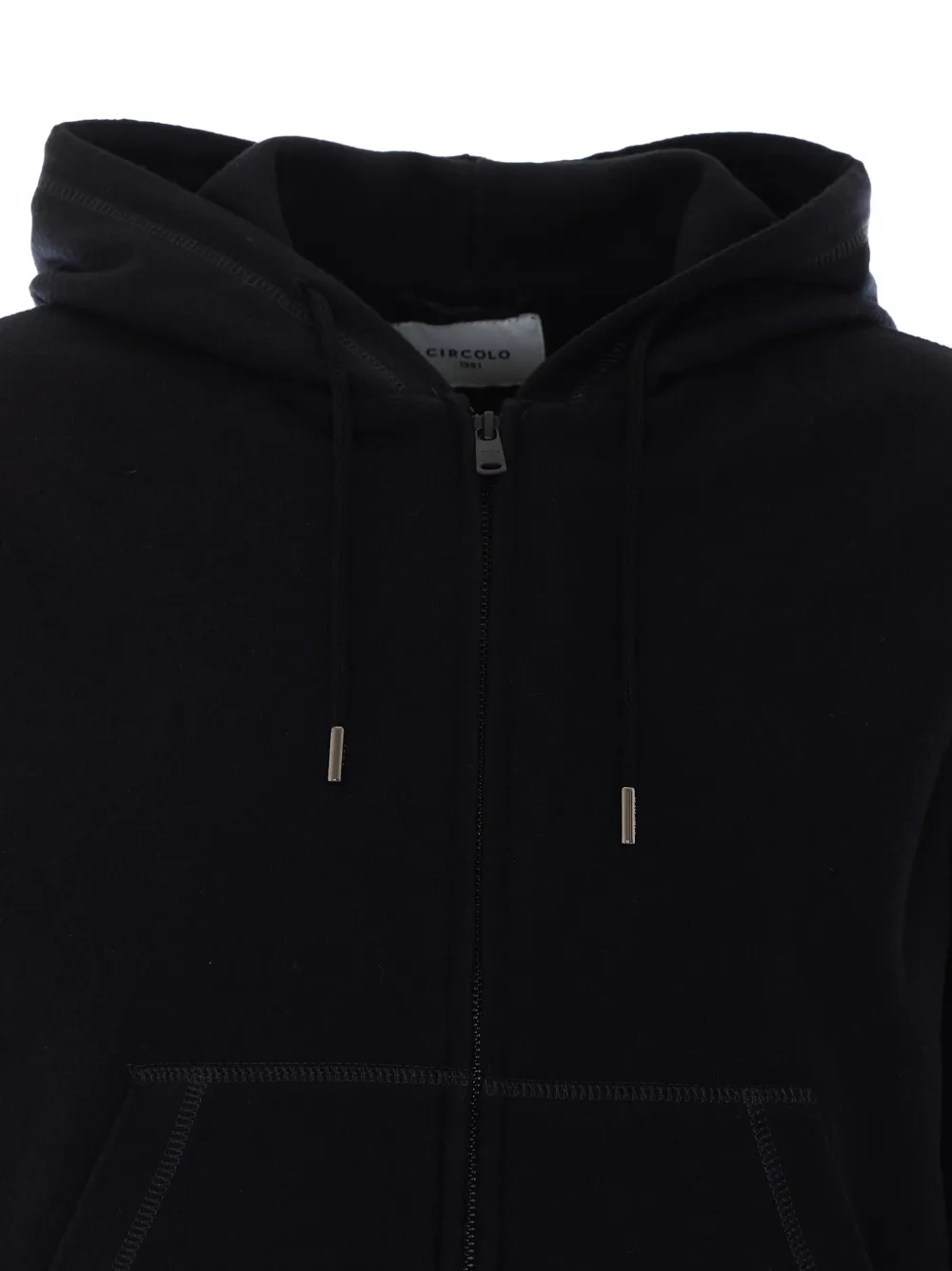 Circolo 1901 Wollen hoodie met rits Zwart