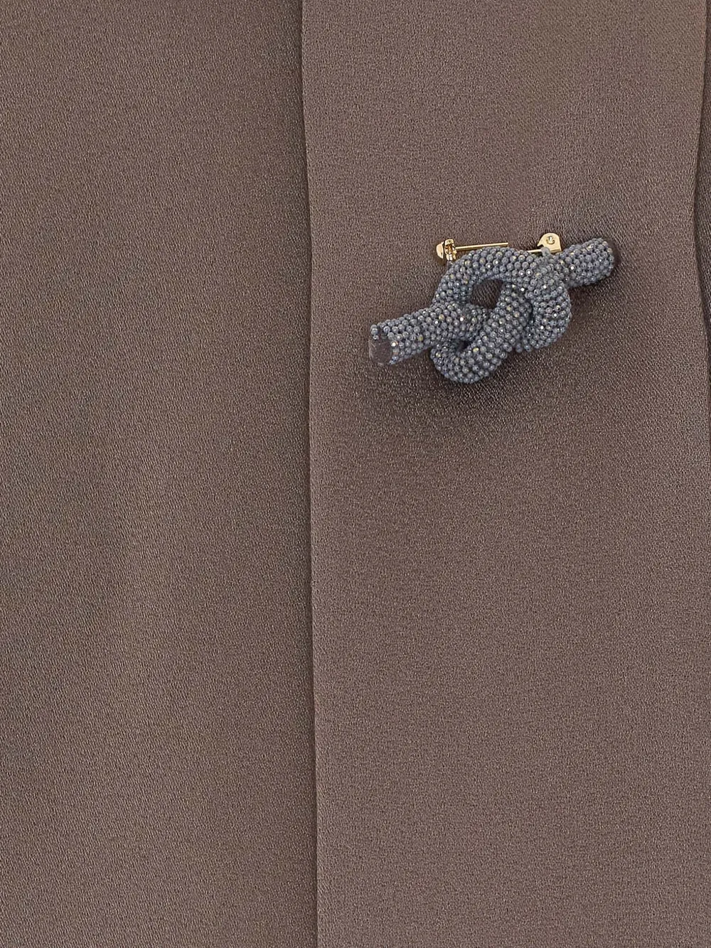 Fabiana Filippi Top met sjaaldetail en verfraaid met broche Beige