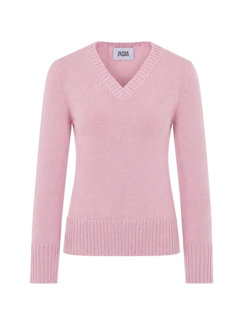 Alpha Studio V-neck Sweater In Pink
