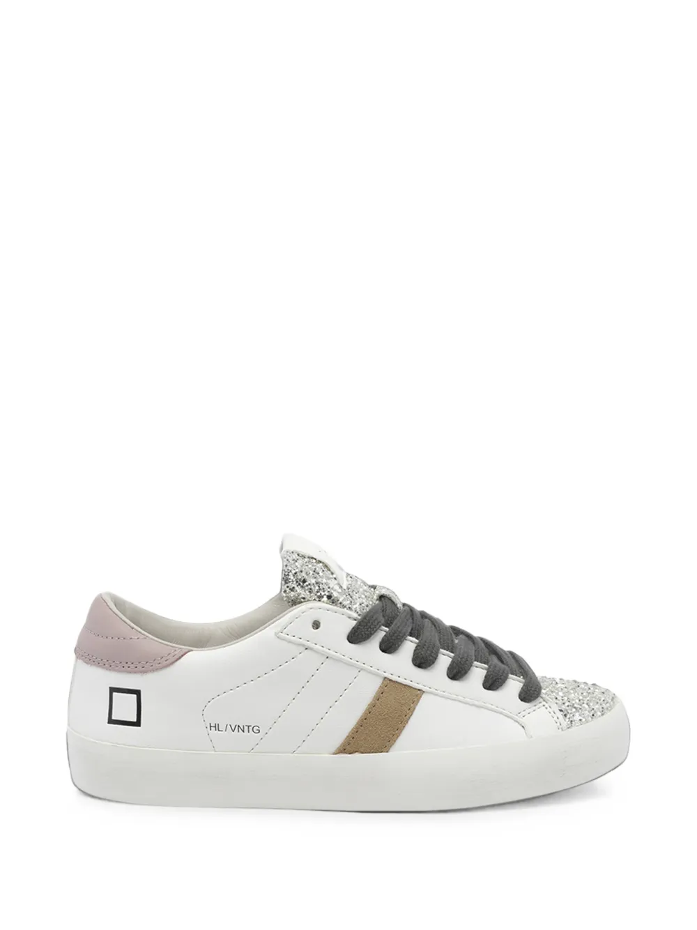 Date Hill Low Vintage Glitter-detail Leather Sneakers In White