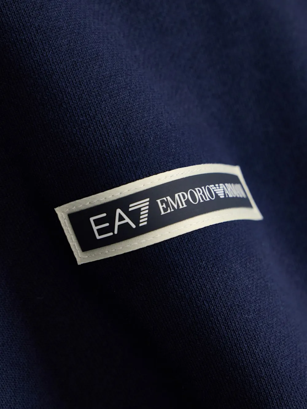 Ea7 Emporio Armani Sweater met logoband Blauw
