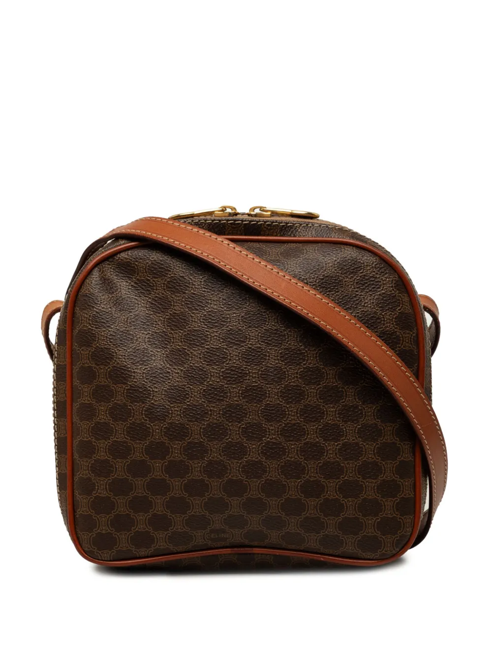 Celine Pre-Owned Borsa a tracolla in tela cerata Macadam 2008 - Marrone
