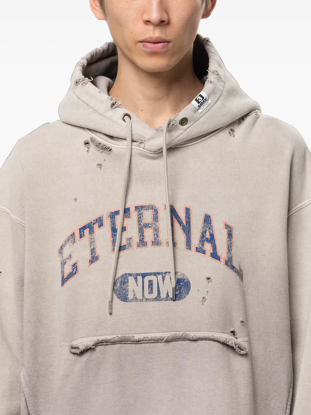 Maison MIHARA YASUHIRO Hoodie met vervaagd effect Beige