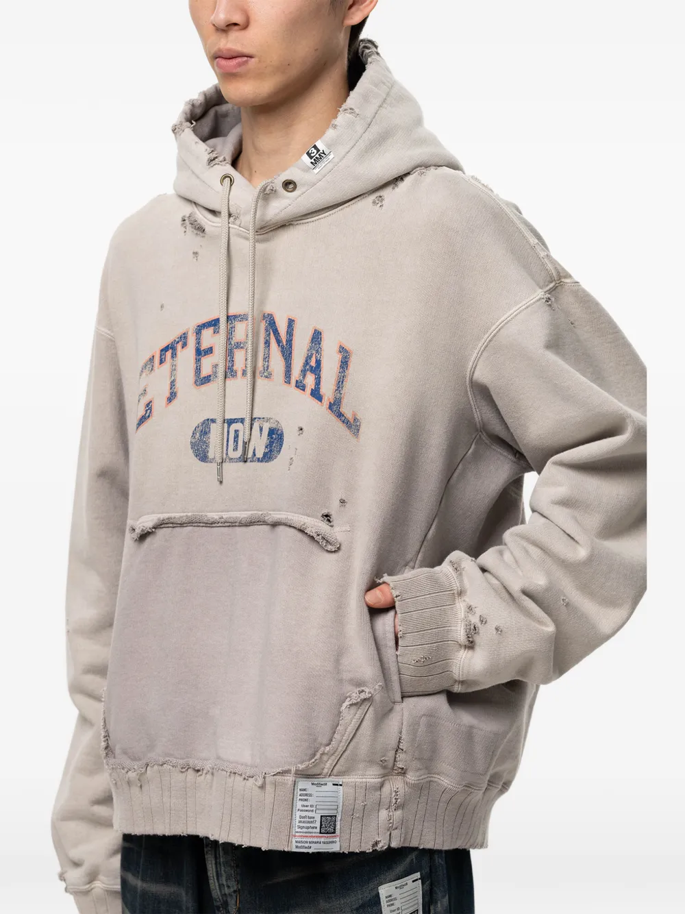 Maison MIHARA YASUHIRO Hoodie met vervaagd effect Beige