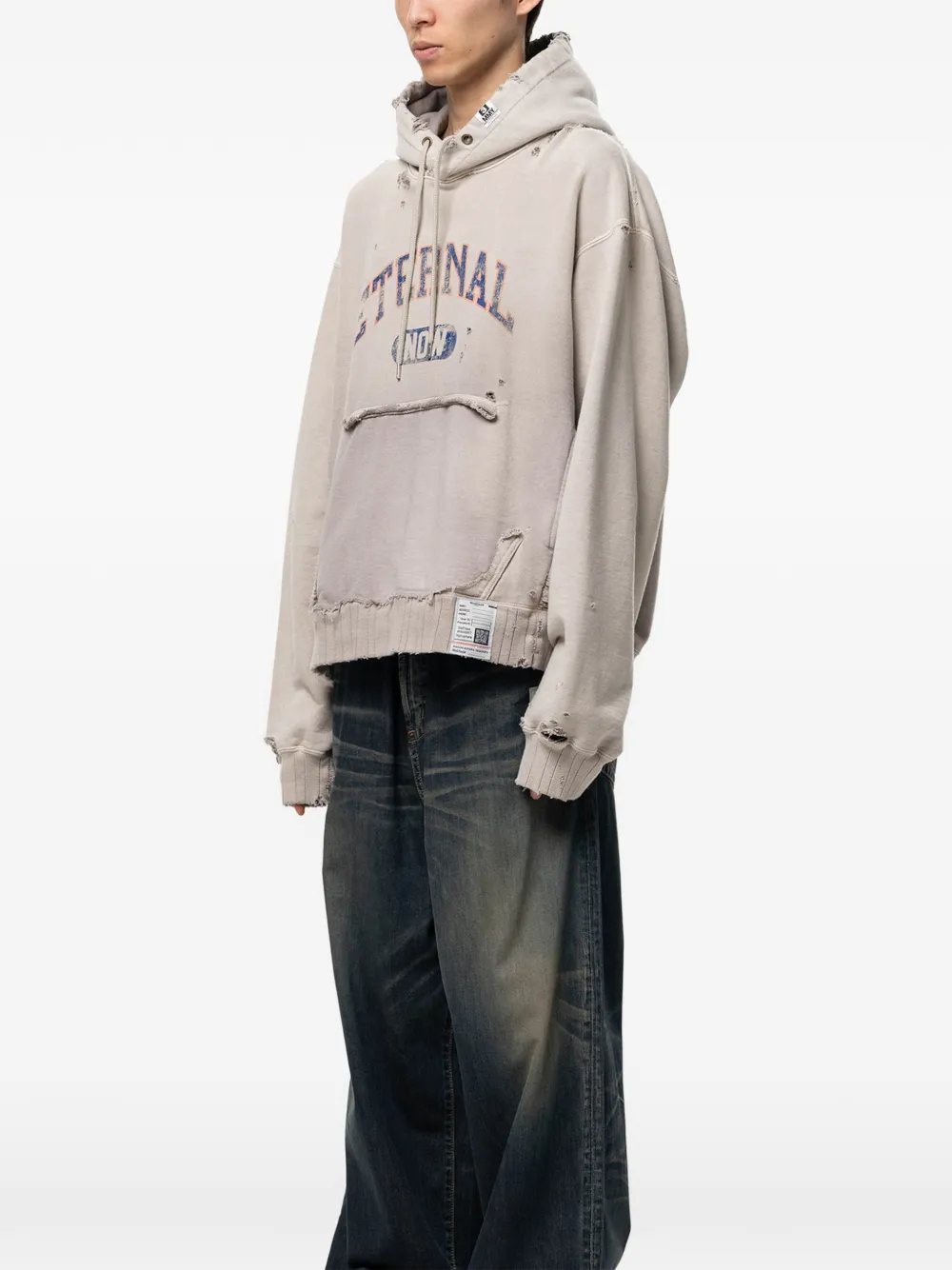 Maison MIHARA YASUHIRO Hoodie met vervaagd effect Beige