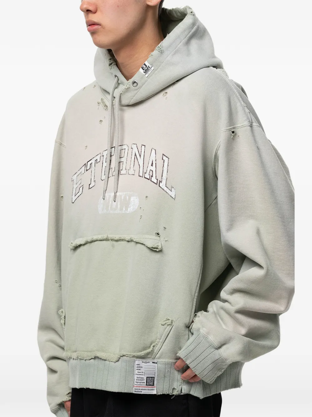 Maison MIHARA YASUHIRO Hoodie met vervaagd effect Groen