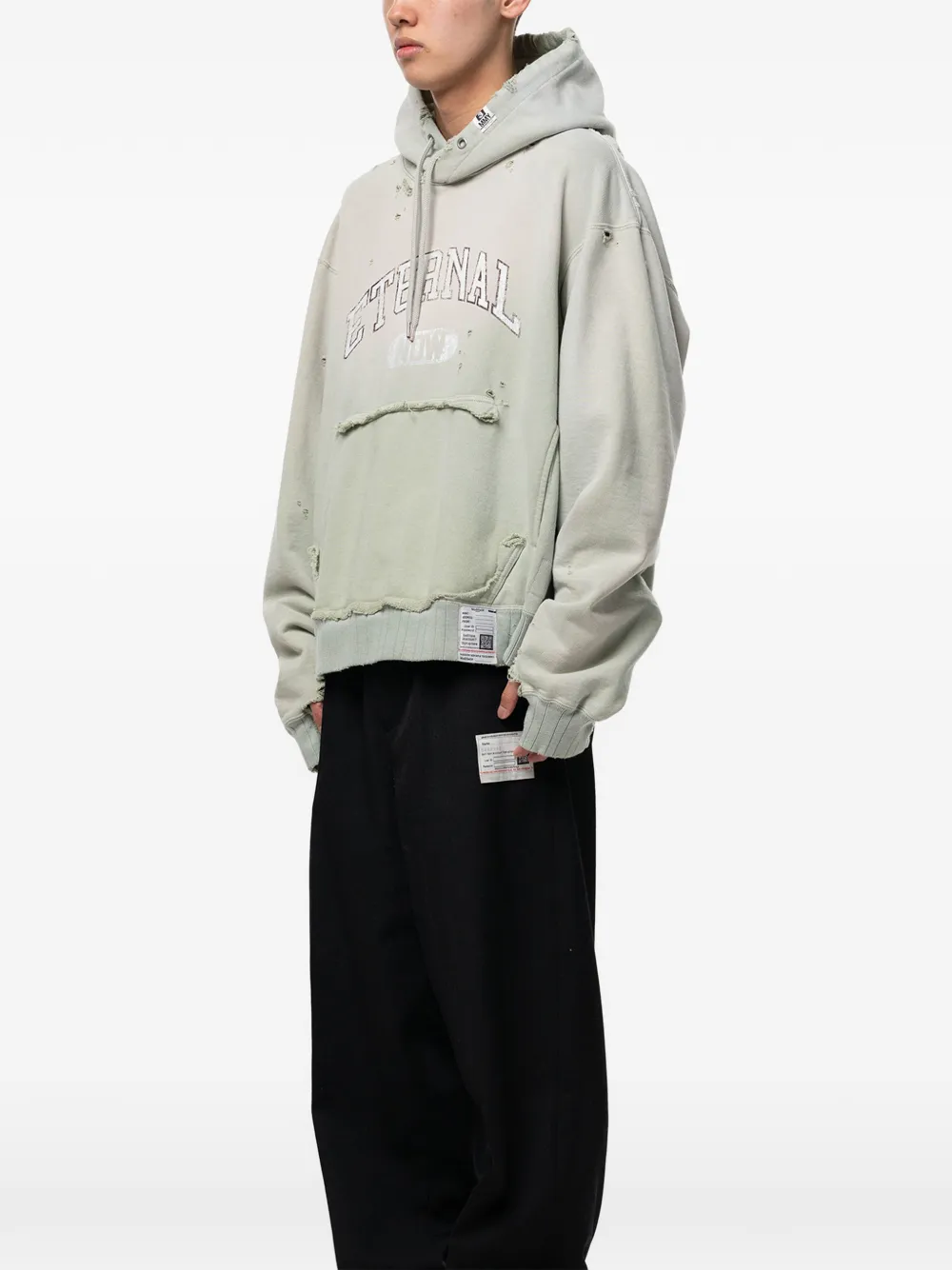 Maison MIHARA YASUHIRO Hoodie met vervaagd effect Groen