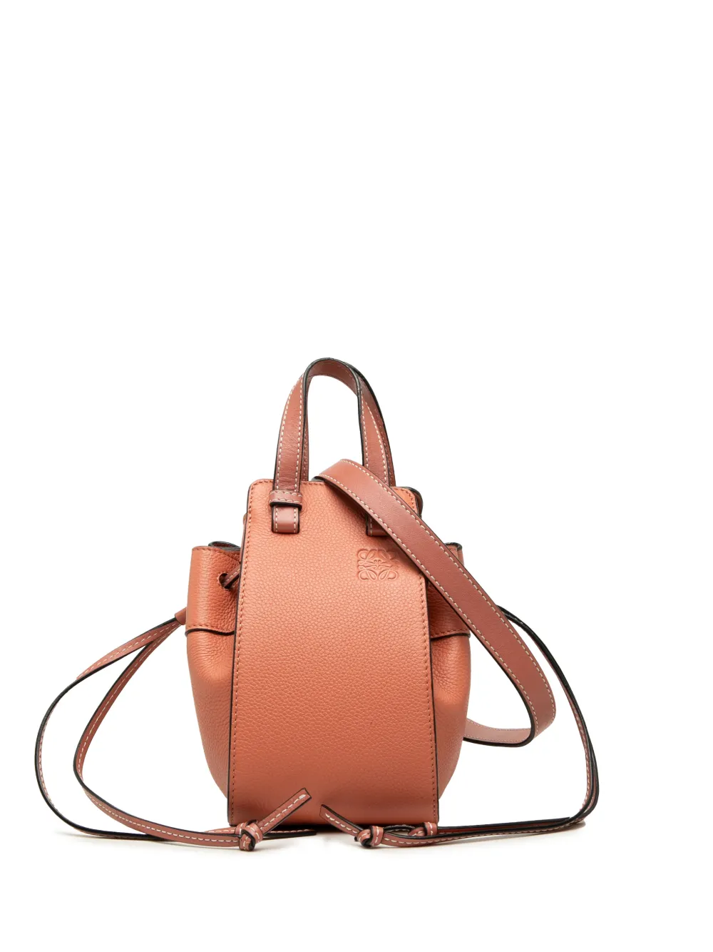 Loewe Pre-Owned 2018 mini Satchel-Tasche aus gekörntem Kalbsleder mit Kordelzug - Orange